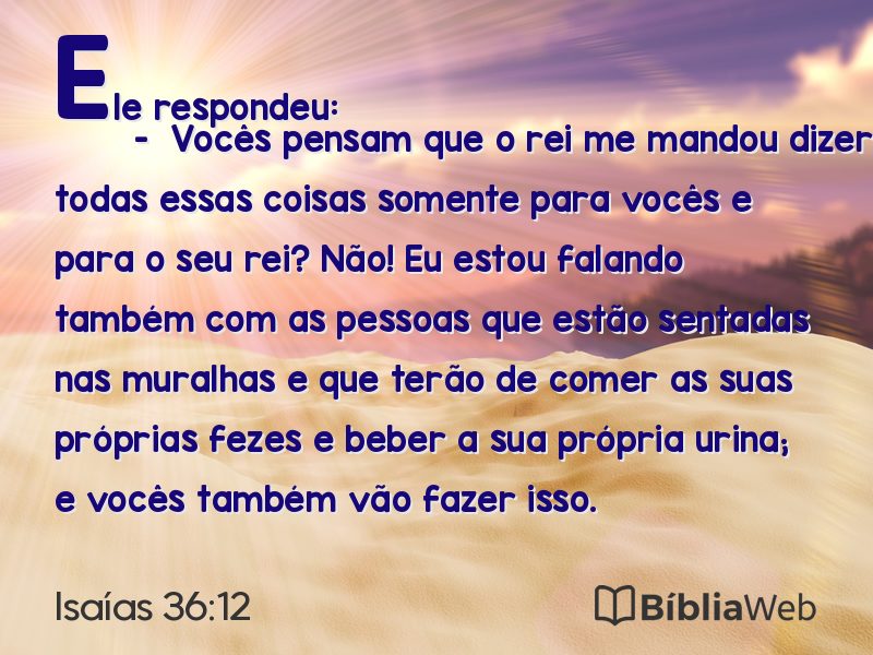 Isaías 36:12 em imagem para compartilhar