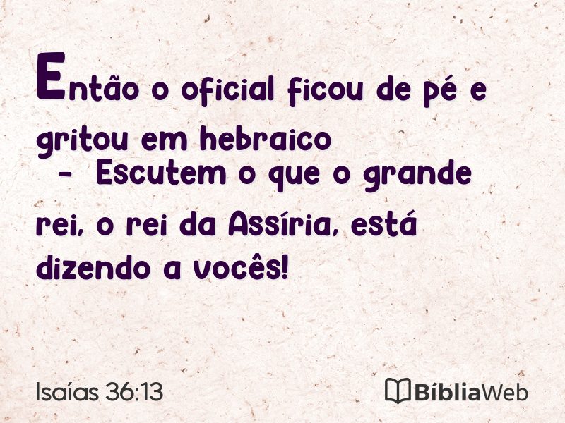 Isaías 36:13 em imagem para compartilhar