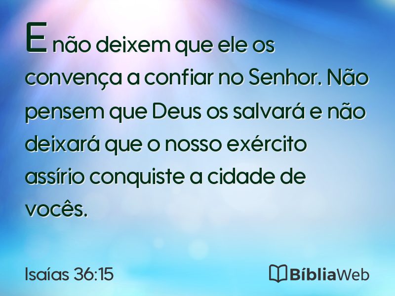 Isaías 36:15 em imagem para compartilhar