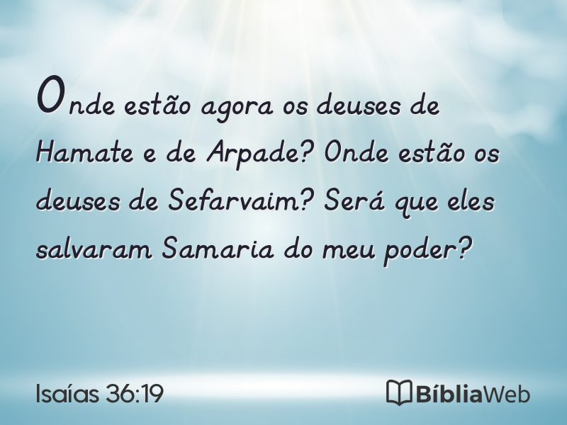 Isaías 36:19 em imagem para compartilhar