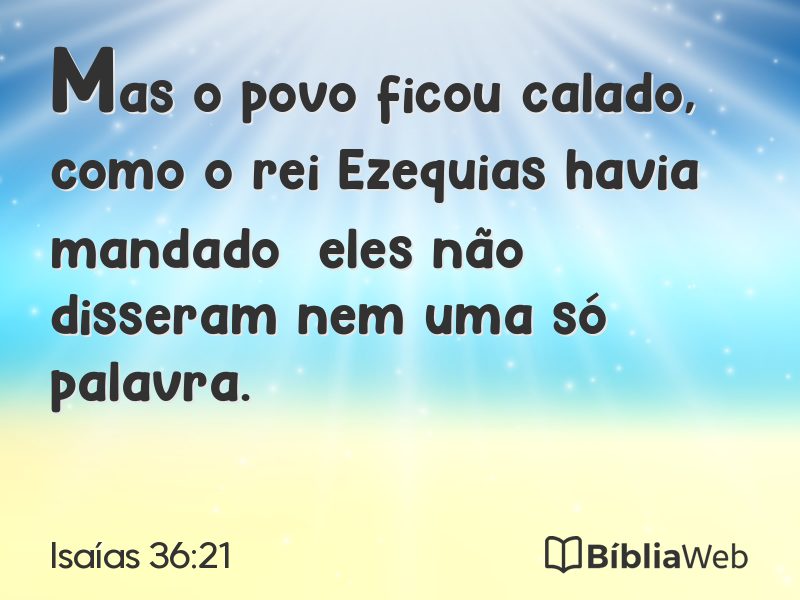 Isaías 36:21 em imagem para compartilhar