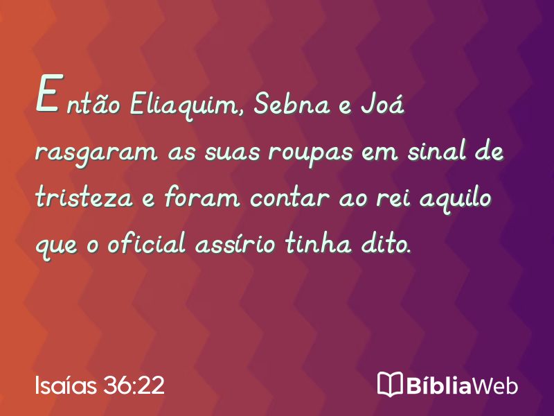Isaías 36:22 em imagem para compartilhar
