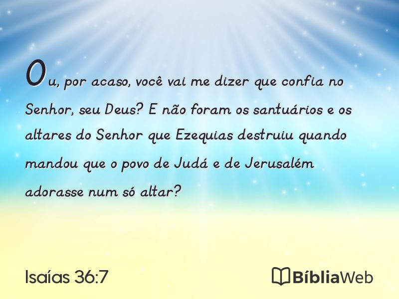 Isaías 36:7 em imagem para compartilhar