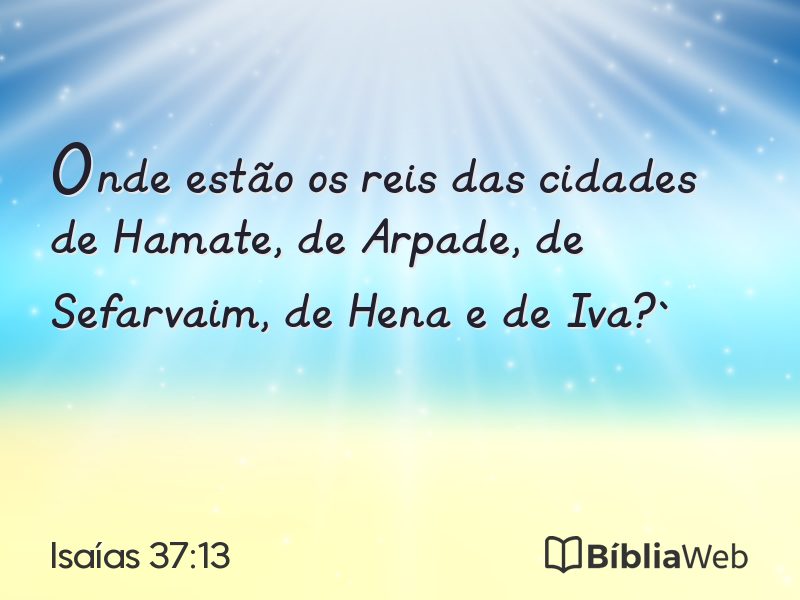 Isaías 37:13 em imagem para compartilhar