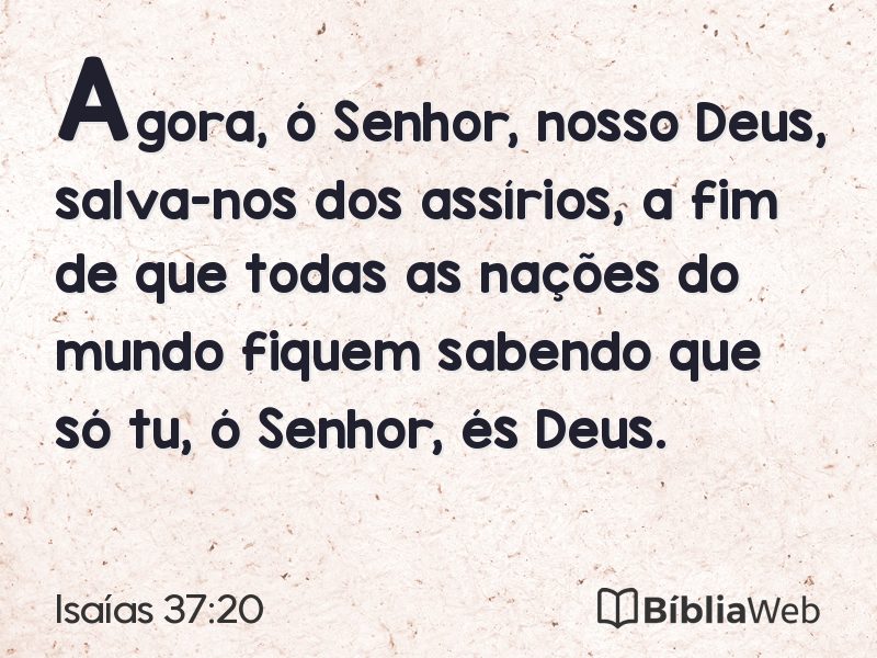 Isaías 37:20 em imagem para compartilhar