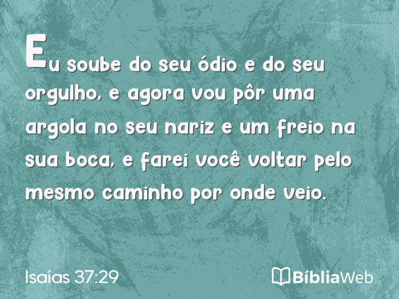 Isaías 37:29 em imagem para compartilhar