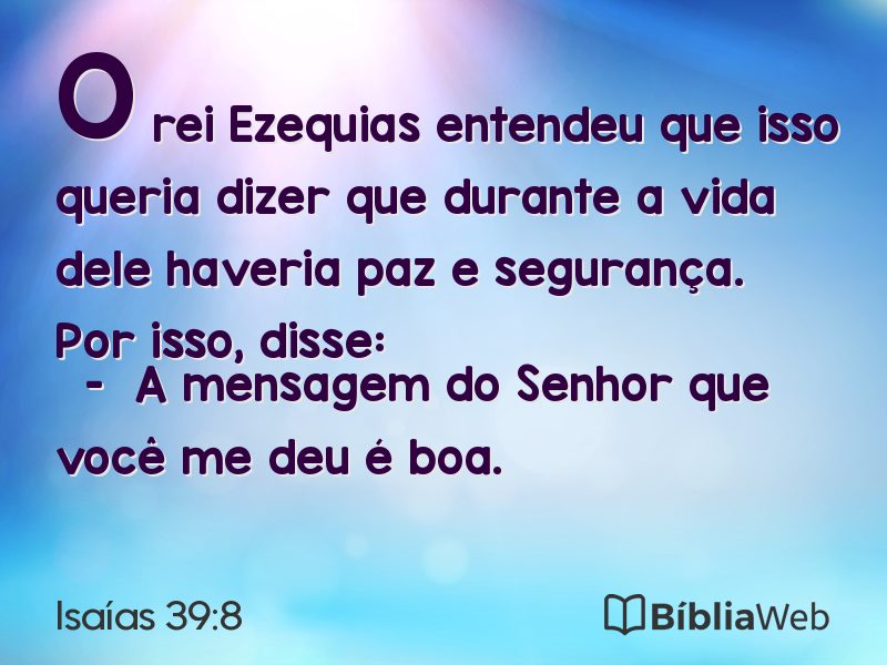 Isaías 39:8 em imagem para compartilhar