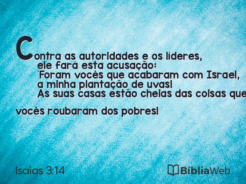 Isaías 3:14 em imagem para compartilhar