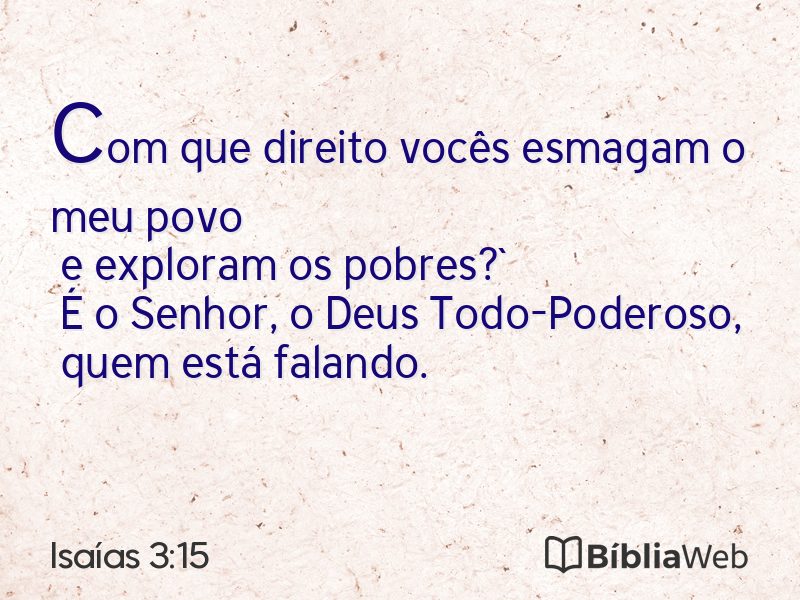 Isaías 3:15 em imagem para compartilhar