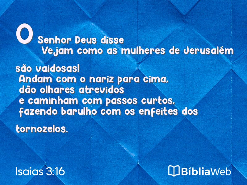 Isaías 3:16 em imagem para compartilhar