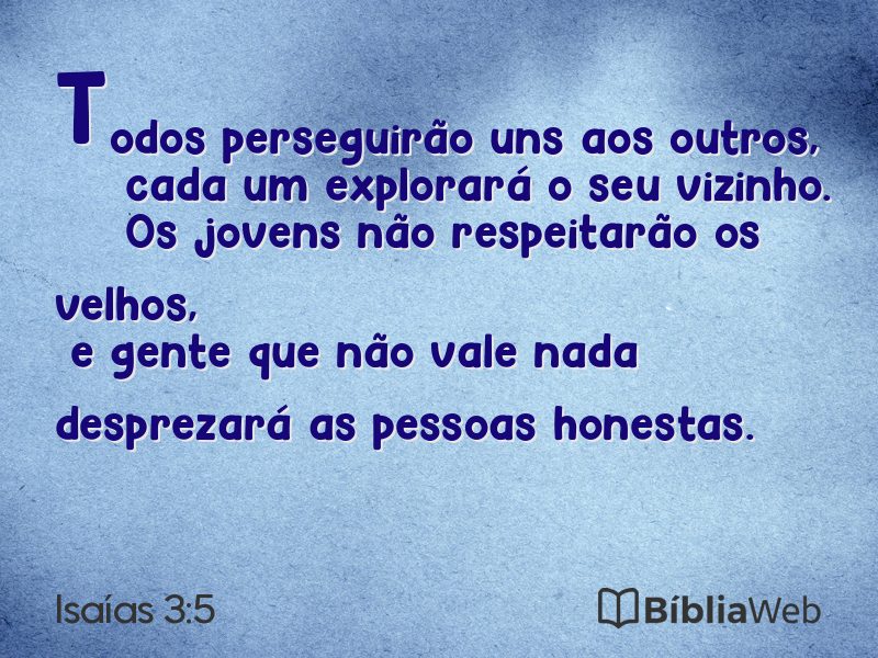 Isaías 3:5 em imagem para compartilhar