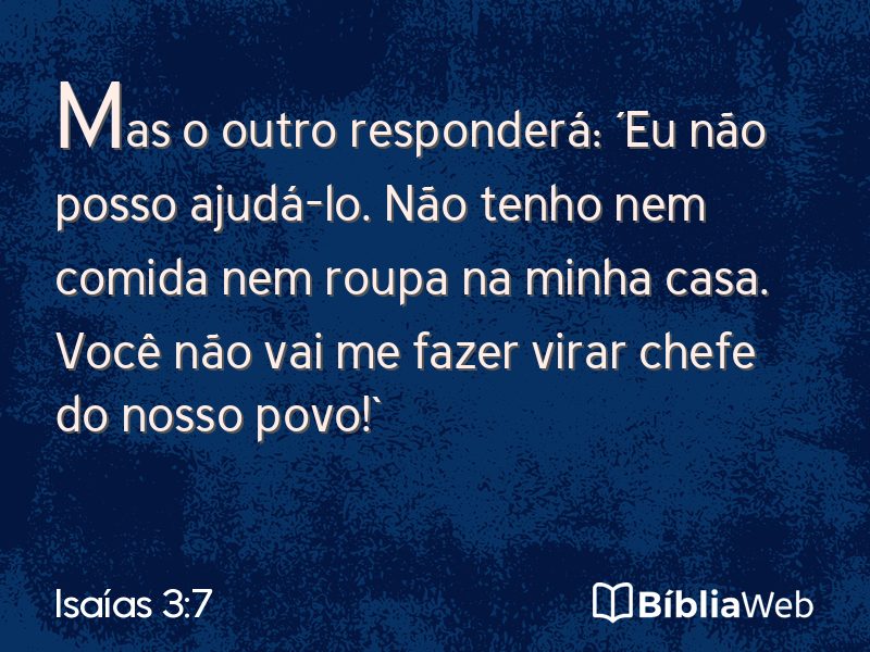 Isaías 3:7 em imagem para compartilhar