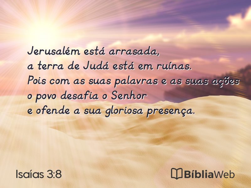 Isaías 3:8 em imagem para compartilhar