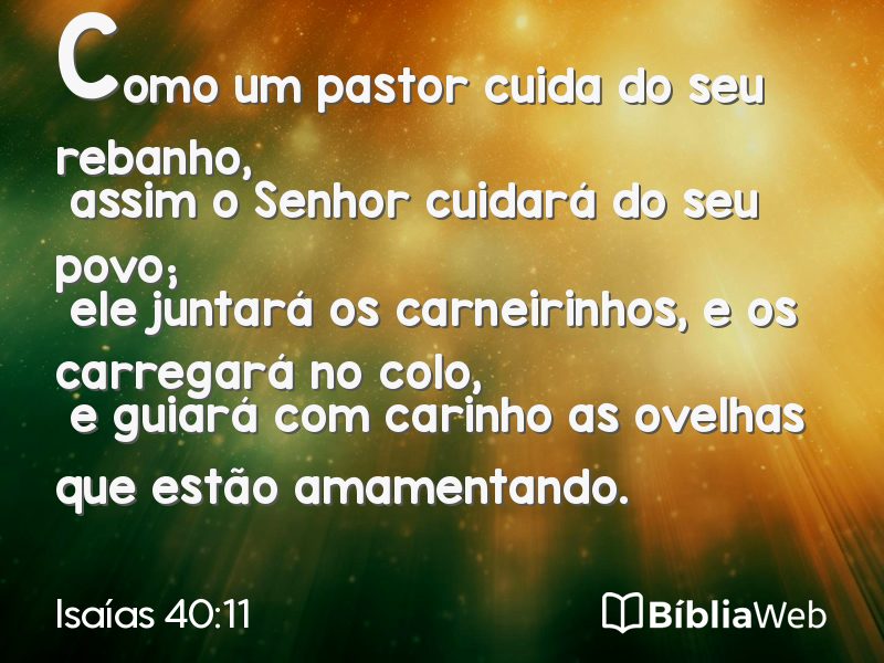 Isaías 40:11 em imagem para compartilhar