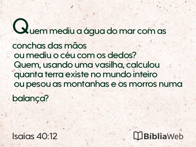 Isaías 40:12 em imagem para compartilhar