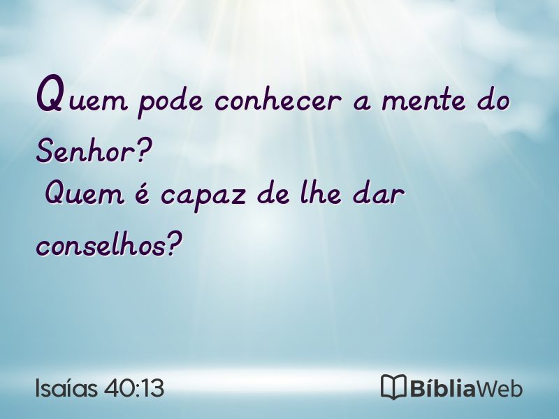 Isaías 40:13 em imagem para compartilhar