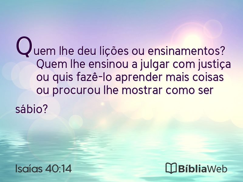 Isaías 40:14 em imagem para compartilhar