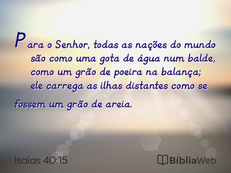 Isaías 40:15 em imagem para compartilhar