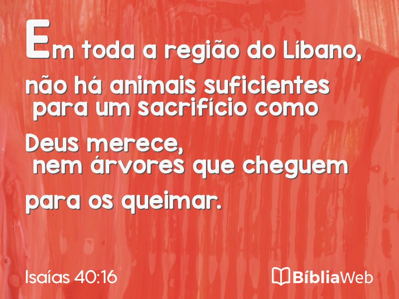 Isaías 40:16 em imagem para compartilhar