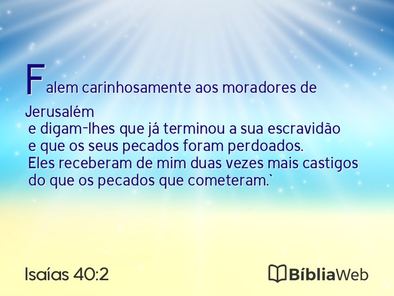 Isaías 40:2 em imagem para compartilhar