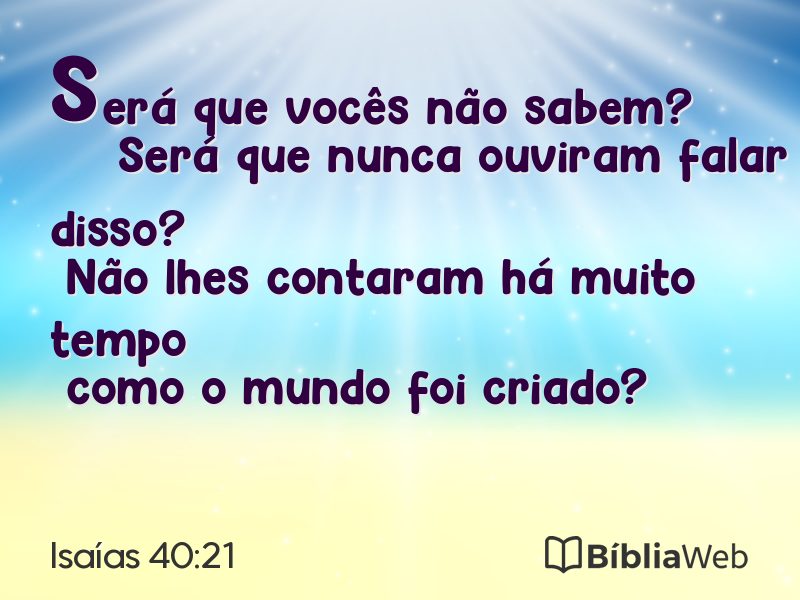 Isaías 40:21 em imagem para compartilhar