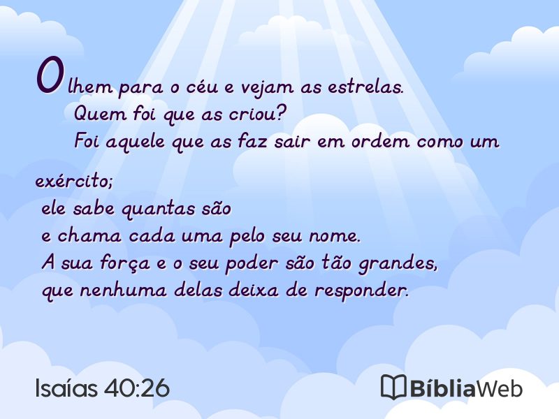 Isaías 40:26 em imagem para compartilhar