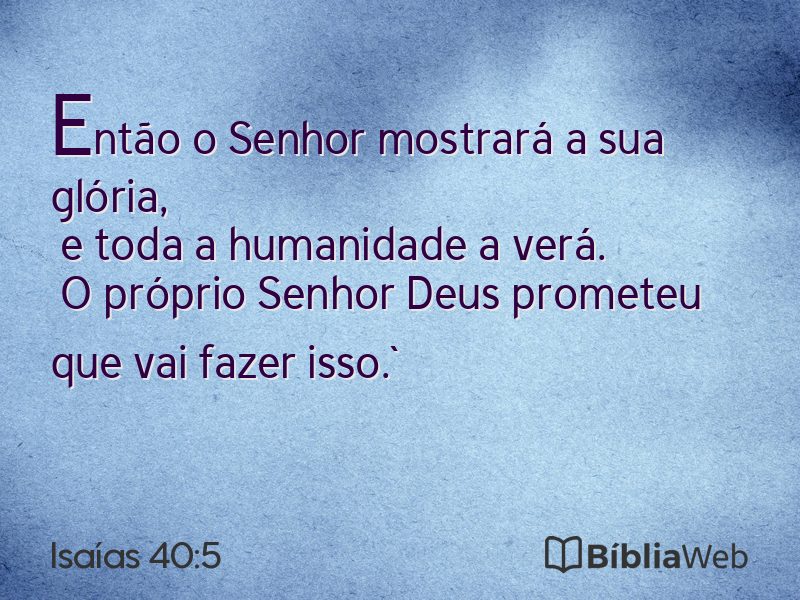 Isaías 40:5 em imagem para compartilhar