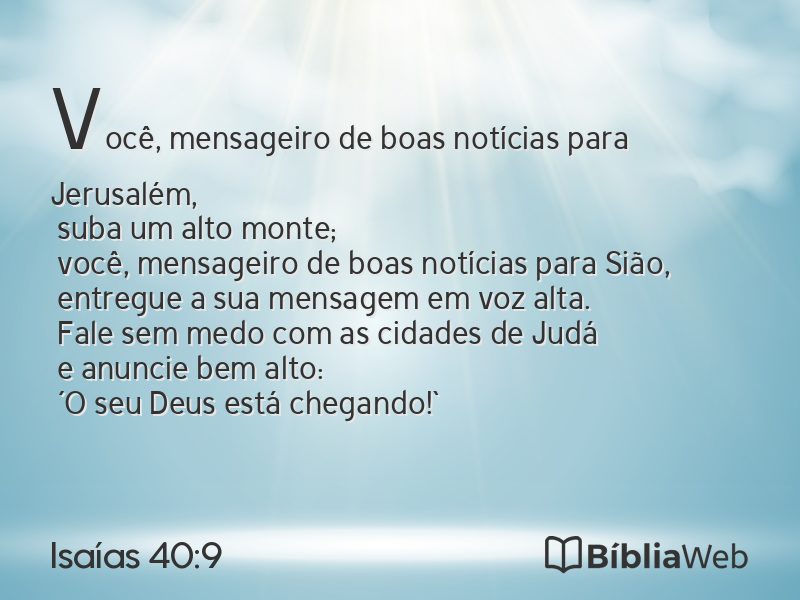 Isaías 40:9 em imagem para compartilhar