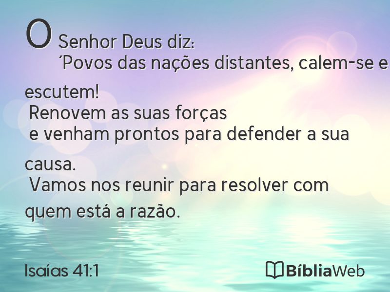 Isaías 41:1 em imagem para compartilhar