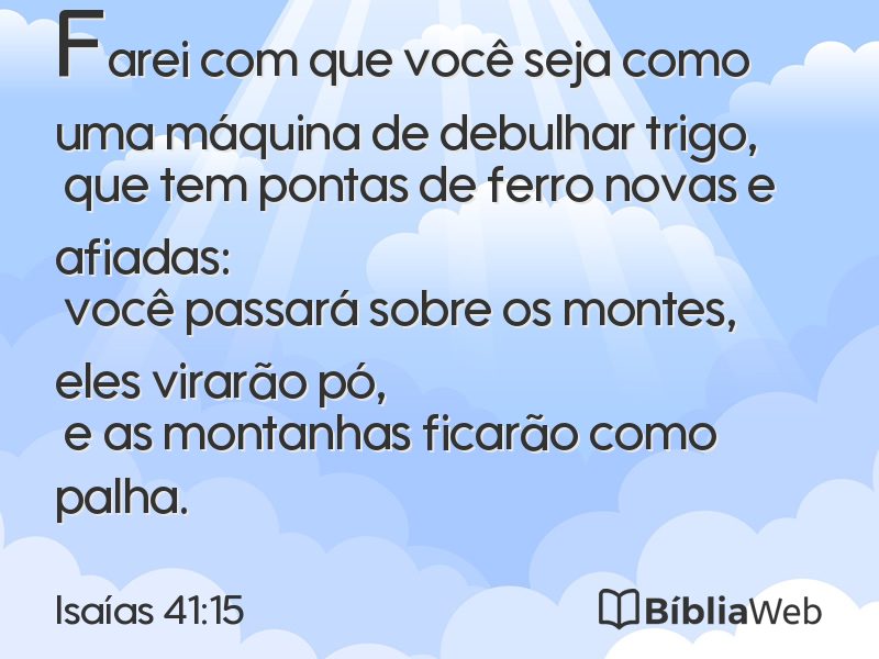 Isaías 41:15 em imagem para compartilhar
