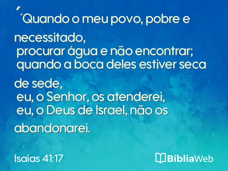 Isaías 41:17 em imagem para compartilhar