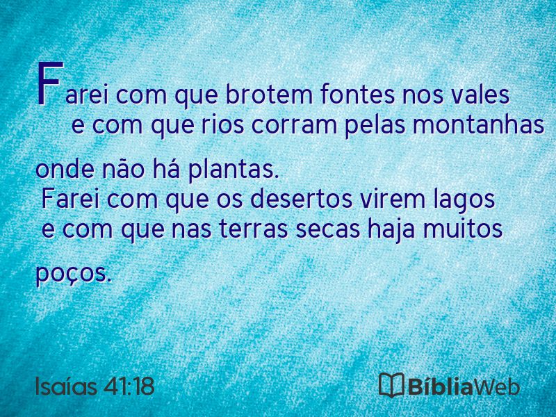 Isaías 41:18 em imagem para compartilhar