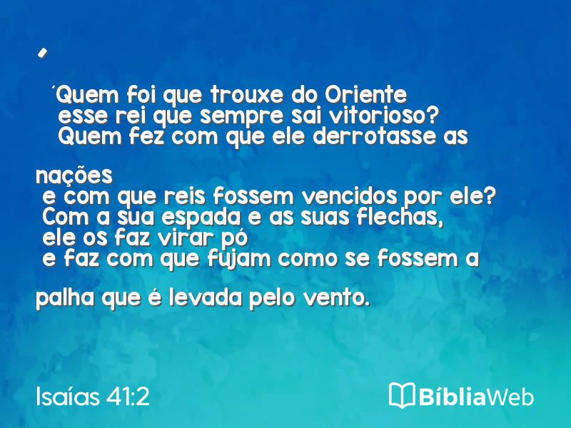 Isaías 41:2 em imagem para compartilhar