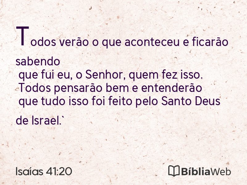 Isaías 41:20 em imagem para compartilhar