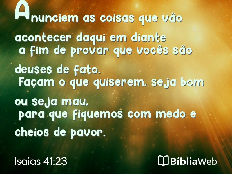 Isaías 41:23 em imagem para compartilhar