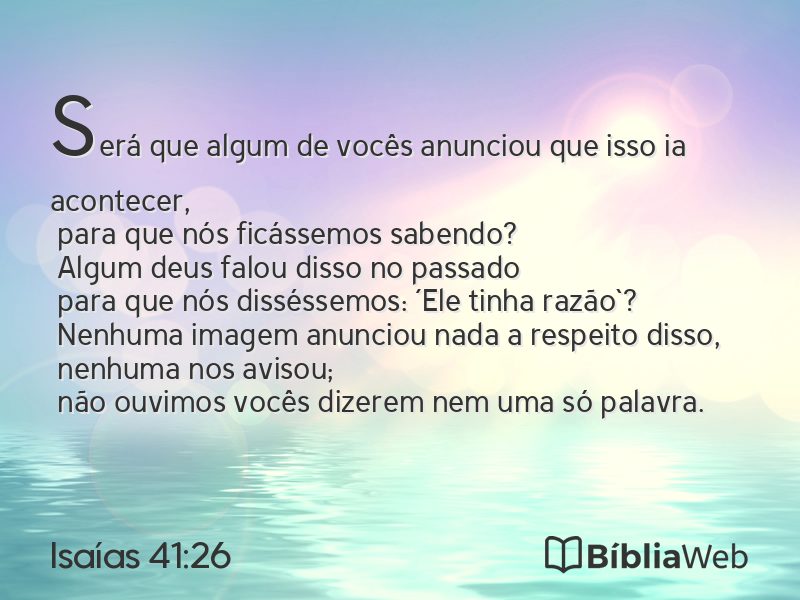 Isaías 41:26 em imagem para compartilhar