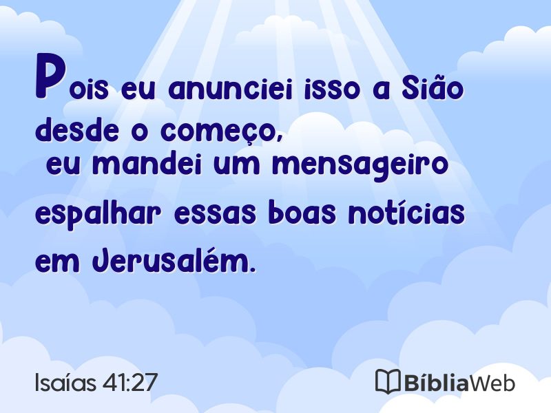 Isaías 41:27 em imagem para compartilhar