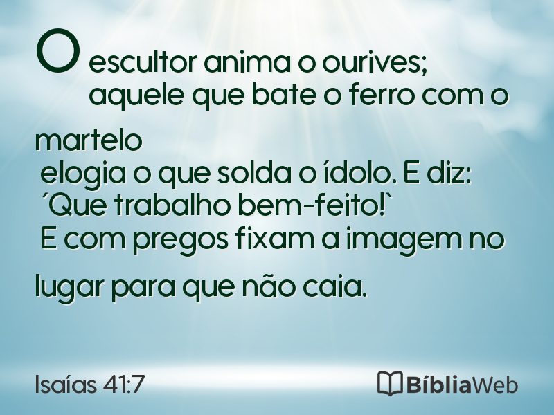Isaías 41:7 em imagem para compartilhar