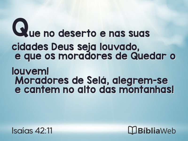 Isaías 42:11 em imagem para compartilhar