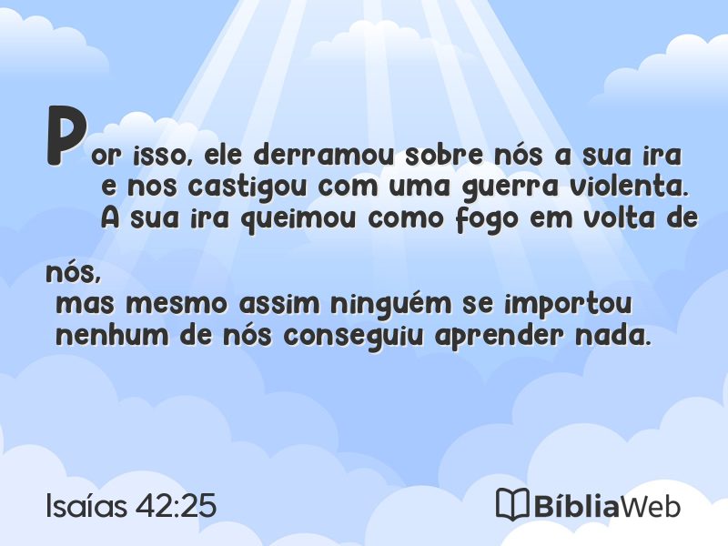Isaías 42:25 em imagem para compartilhar