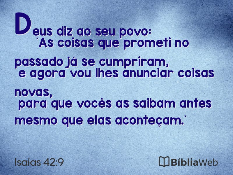 Isaías 42:9 em imagem para compartilhar