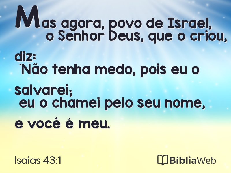 Isaías 43:1 em imagem para compartilhar