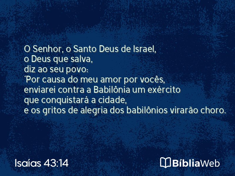 Isaías 43:14 em imagem para compartilhar