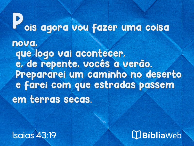 Isaías 43:19 em imagem para compartilhar