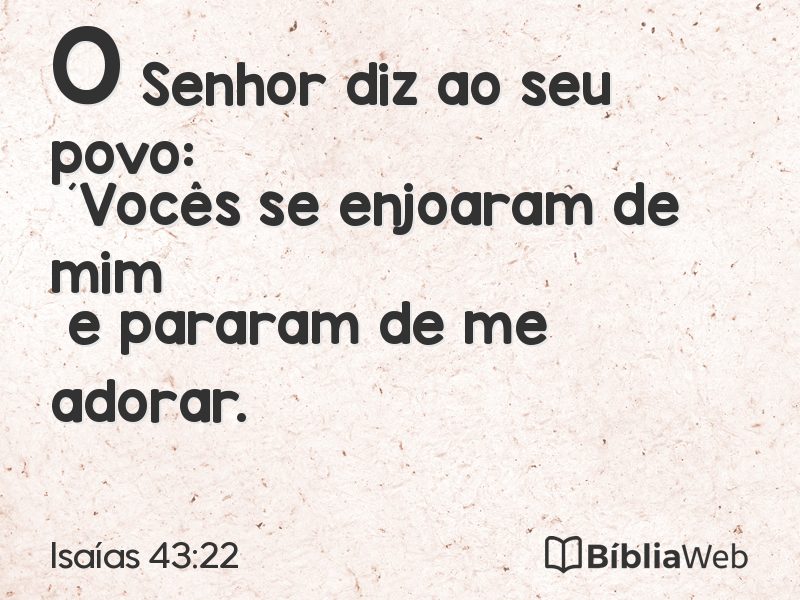 Isaías 43:22 em imagem para compartilhar