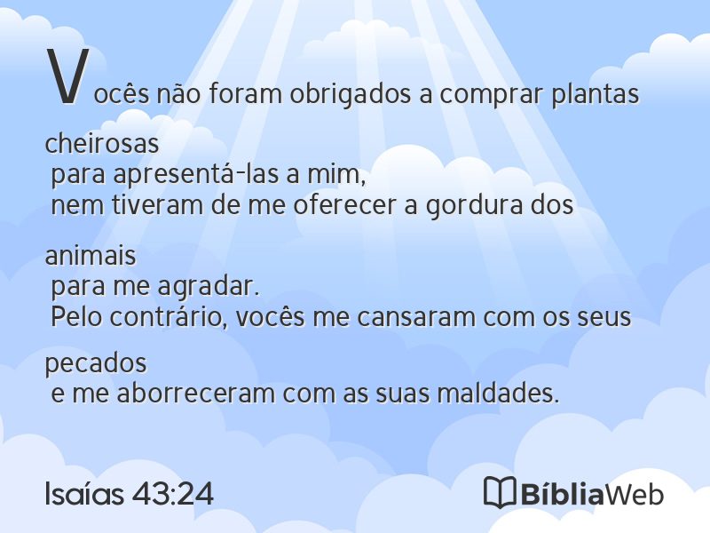 Isaías 43:24 em imagem para compartilhar