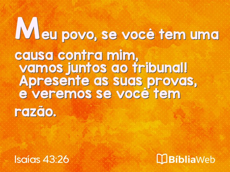 Isaías 43:26 em imagem para compartilhar