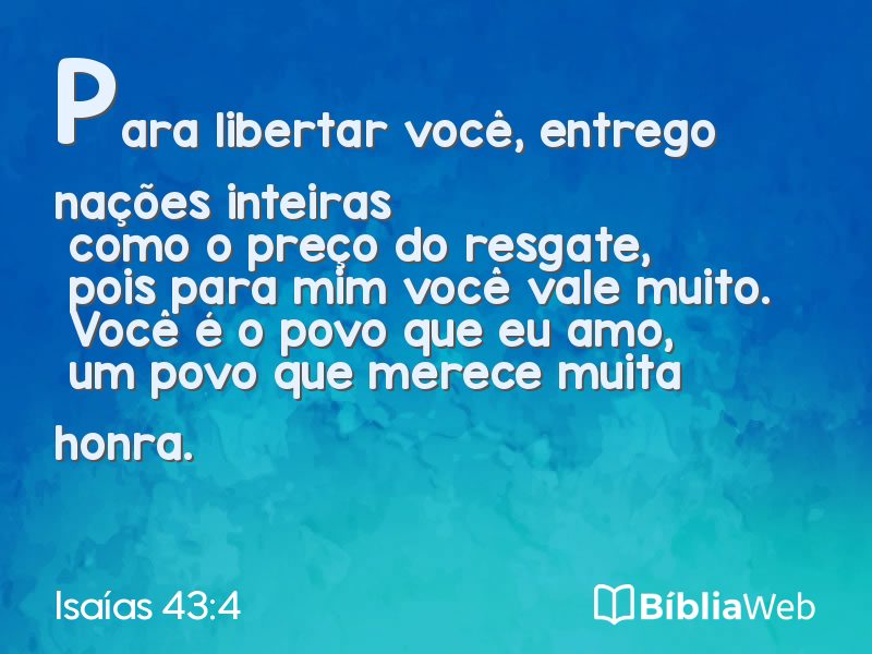 Isaías 43:4 em imagem para compartilhar