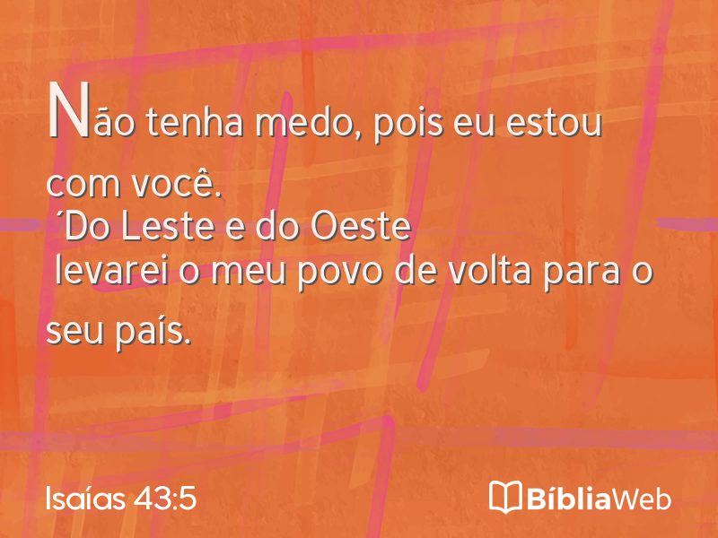Isaías 43:5 em imagem para compartilhar