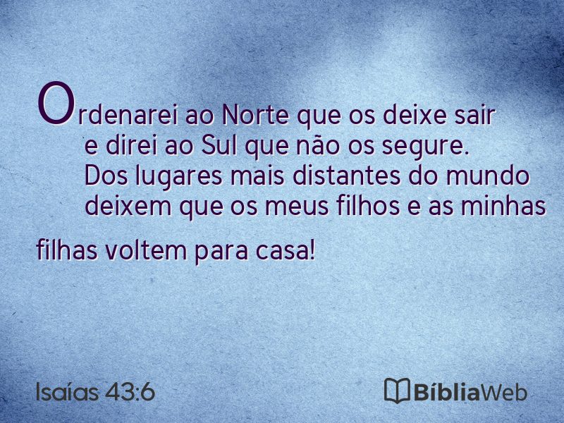 Isaías 43:6 em imagem para compartilhar